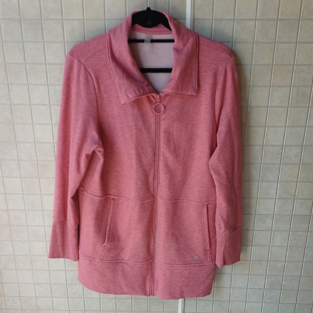 Hyba Pink Zip Up Sweater